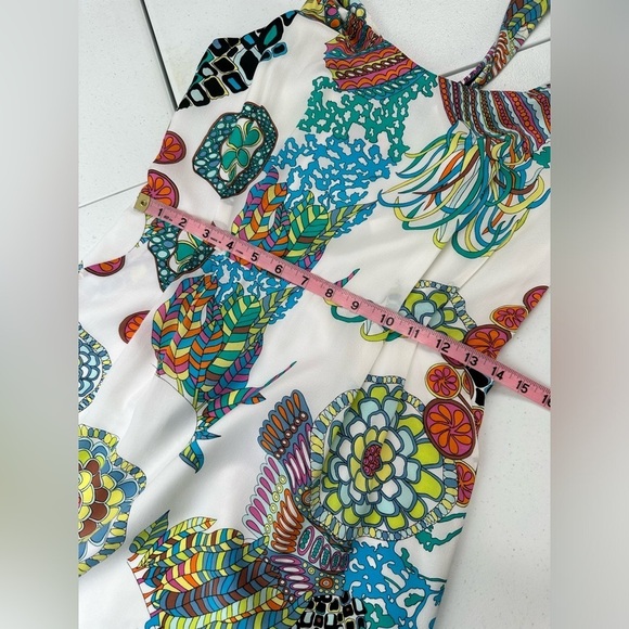 NWT Trina Turk for Banana Republic Silk Crazy Botanical Twist Strap Mini Dress - Picture 7 of 16